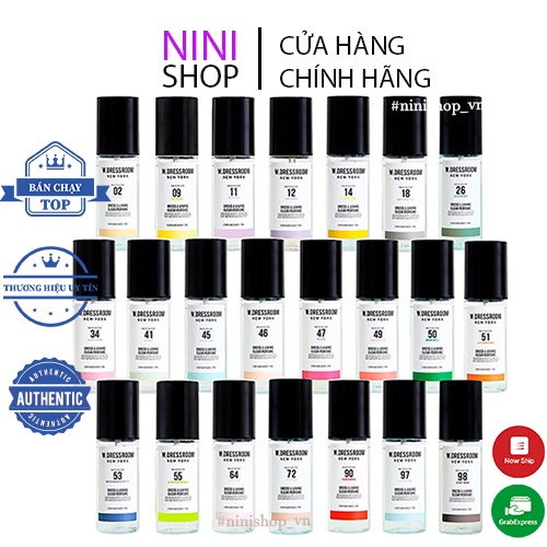 Nước hoa xịt thơm W.Dressroom mùi 02,09,46,14,11,49,18,34,41,45,55,64,47,90,97,98...chính hãng 100%, đủ mùi mới - Hàng n