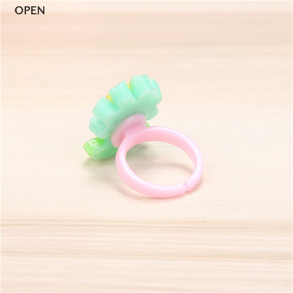 Op 10 Cái Đáng Yêu Hỗn Hợp Nhiều Loại Hoạt Hình Trẻ Em / Trẻ Em Trang Sức Nhẫn Resin Quà Tặng my