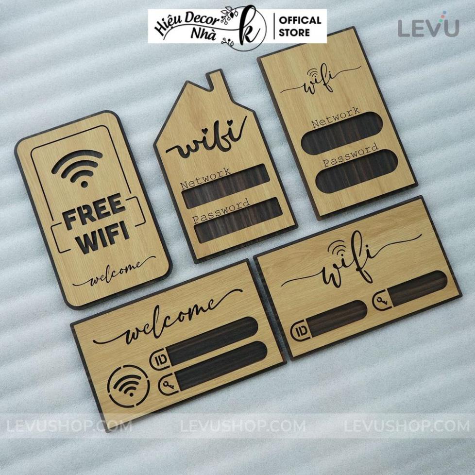 Bảng gỗ decor vintage thông tin wifi trang trí nhà hàng, khách sạn, homestay cao cấp - Hiệu Nhà K