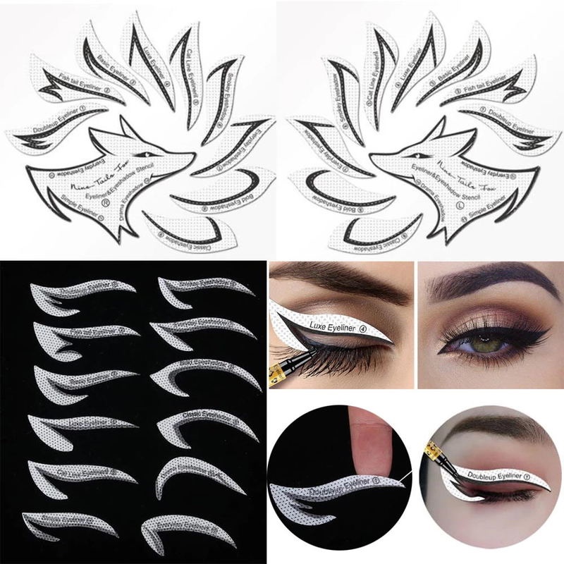[Hàng mới về] Bộ 2 khuôn kẻ mắt bằng vải không dệt hình đuôi cáo