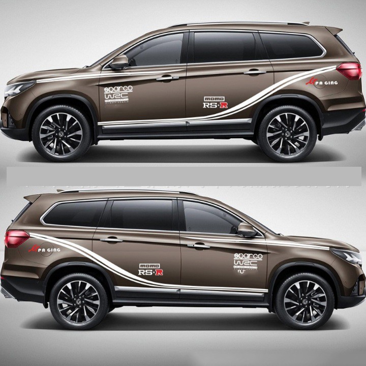 Tem dán sườn xe ô tô phong cách thể thao TS029