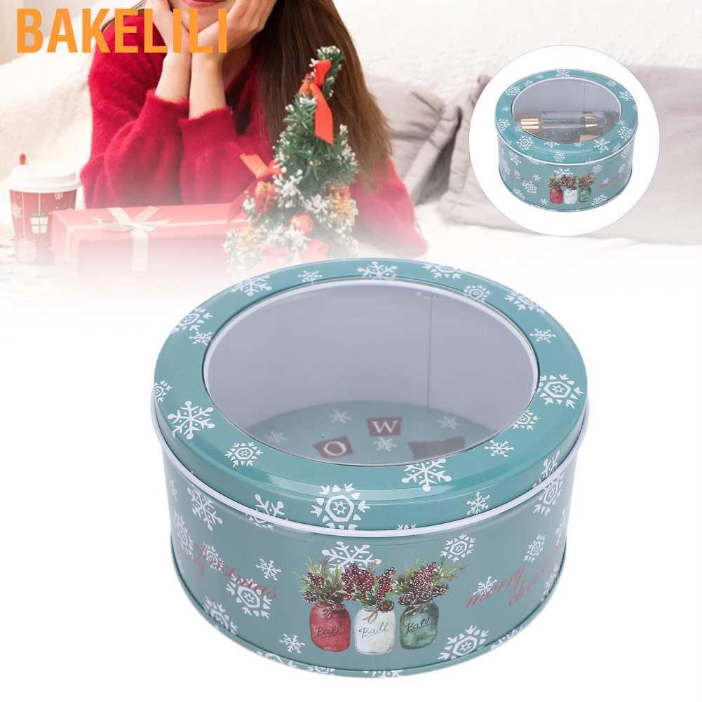 Hộp thiếc đựng kẹo hình tròn họa tiết giáng sinh dễ thương kích thước 13.5x13.5x7cm
 | BigBuy360 - bigbuy360.vn