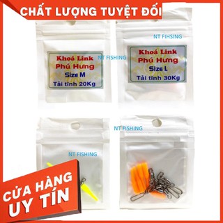 Lưỡi câu siêu cứng Túi 5 Khoá link fuji độ, Khóa link Phú Hưng, khoá siêu tải cá