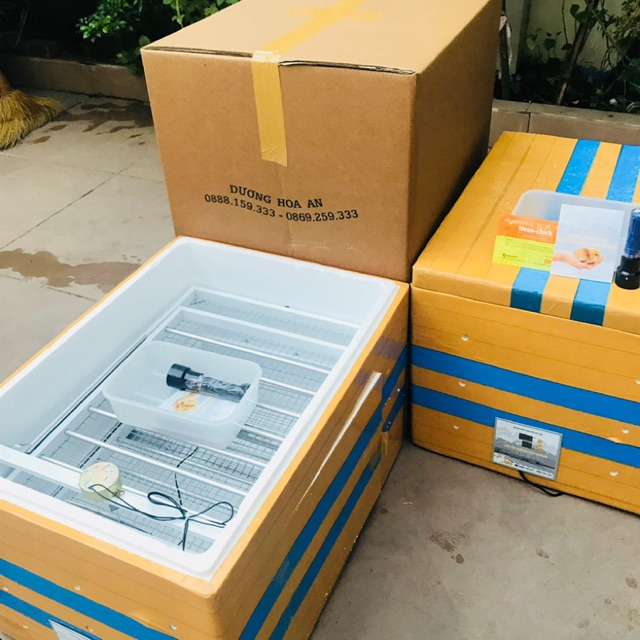 Máy ấp tự động 56 trứng gà, Vịt, Ngan, ngỗng lắp sẵn thùng xốp
