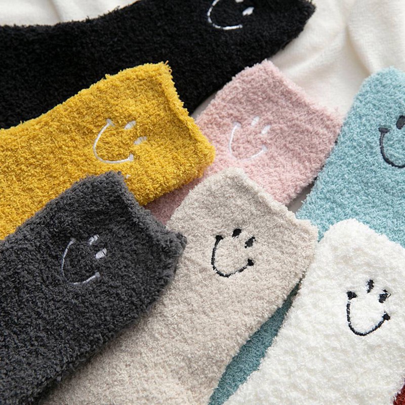 Vớ vải nhung mềm chống trượt phong cách Nhật Bản