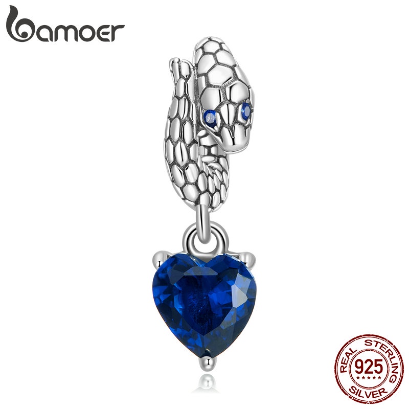 Mặt vòng tay Bamoer bằng bạc 925 phối hình rắn độc đáo