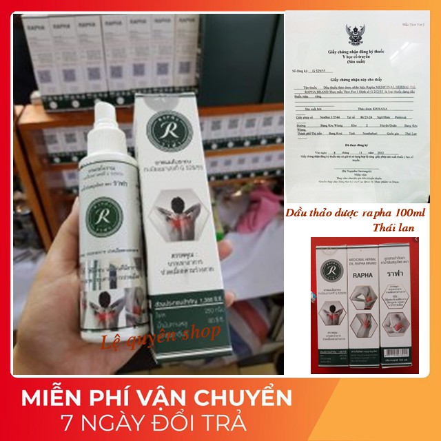 Dầu thảo dược Thái Lan RAPHA 100ml– hiệu quả từ lần đầu sử dụng