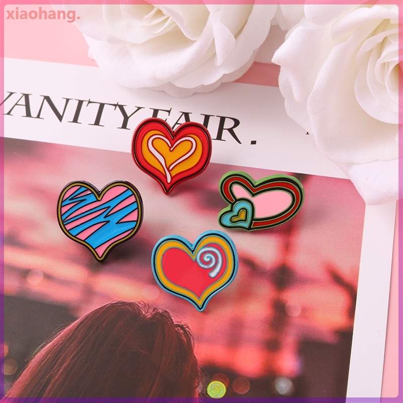 Ghim Cài Áo Hình Trái Tim Đỏ / Xanh Dương 4 Kiểu Cho Nữ