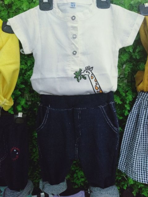 Sét áo sơ mi kèm quần giả jean | BigBuy360 - bigbuy360.vn