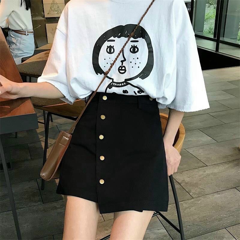 [ Mã FAMAYWA giảm 10K đơn 50K] Chân váy kaki cúc bấm chéo | BigBuy360 - bigbuy360.vn