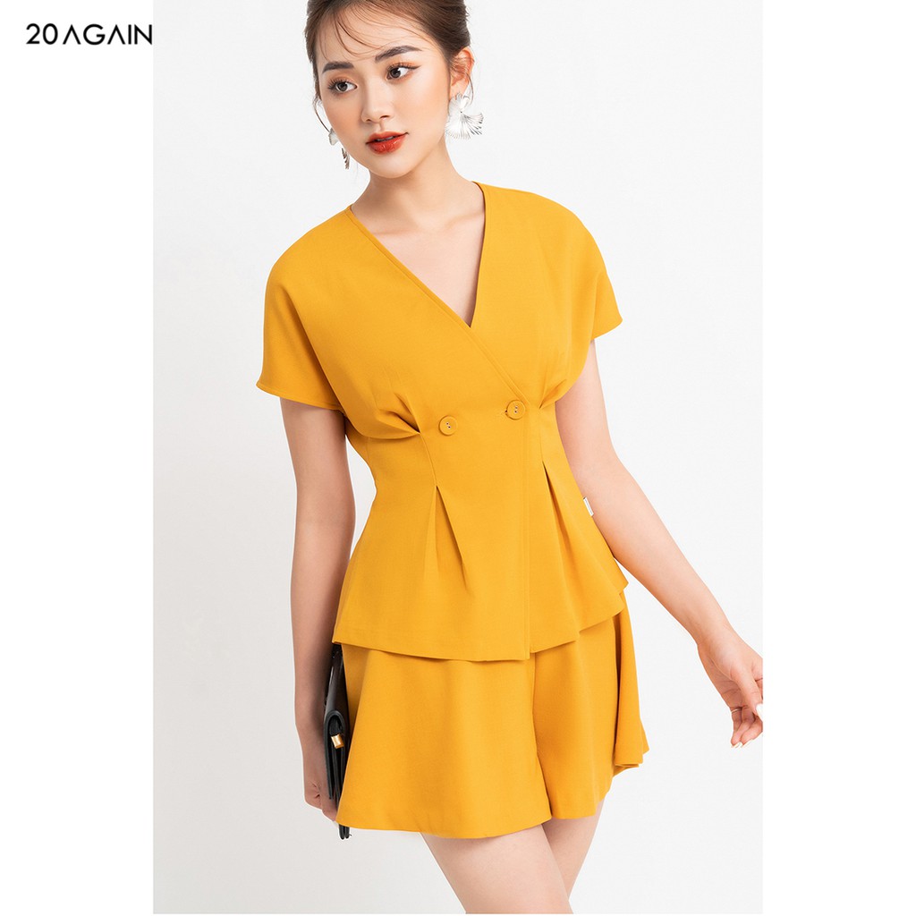 [Mã FAMALLT5 giảm 15% đơn 150k] Áo sơ mi nữ công sở 92WEAR (3 MÀU) đủ size, ngắn tay vạt chéo ASA1208