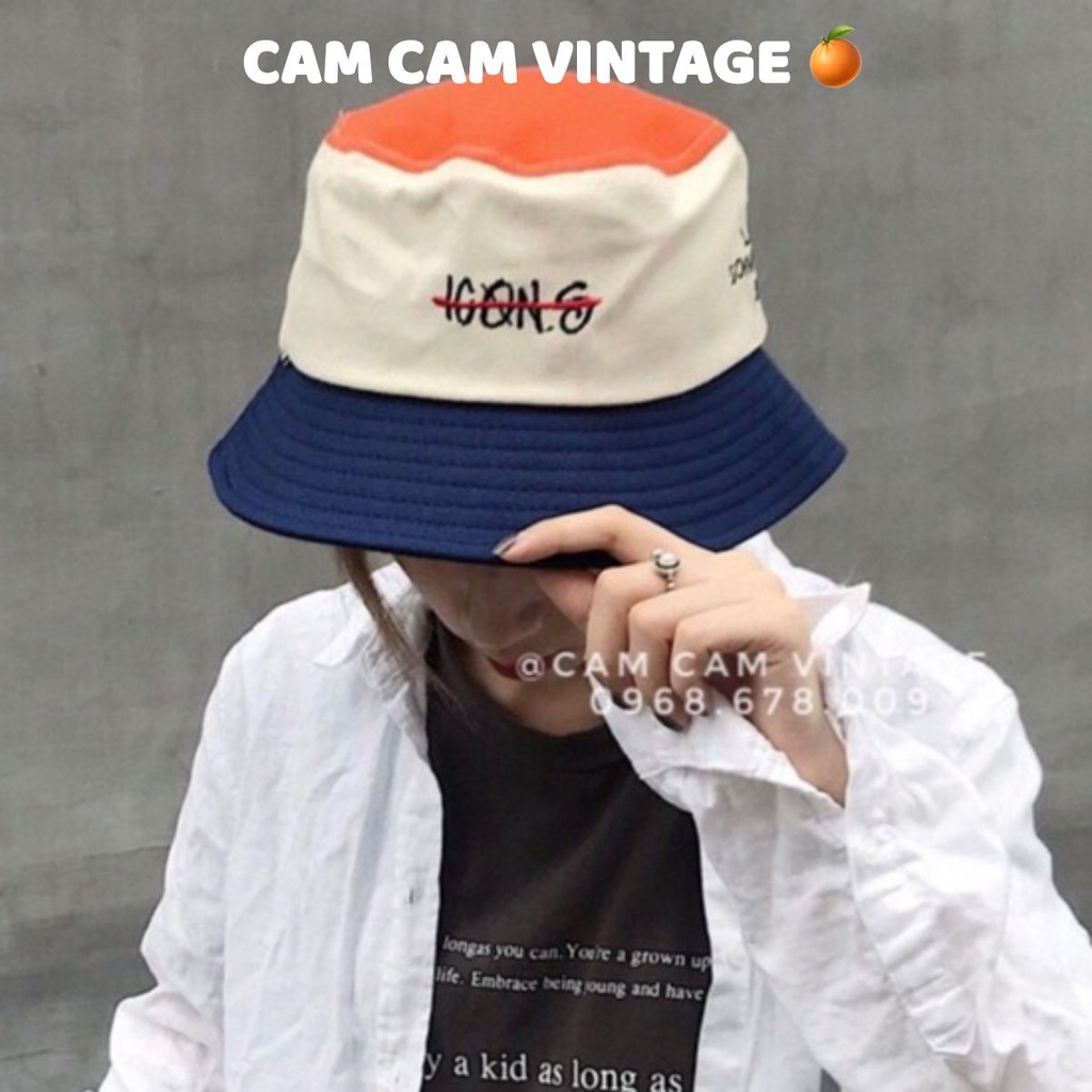 MŨ BUCKET NAM NỮ NÓN ULZZANG NÓN BUCKET KEM VINTAGE VÀNH RỘNG BA MÀU