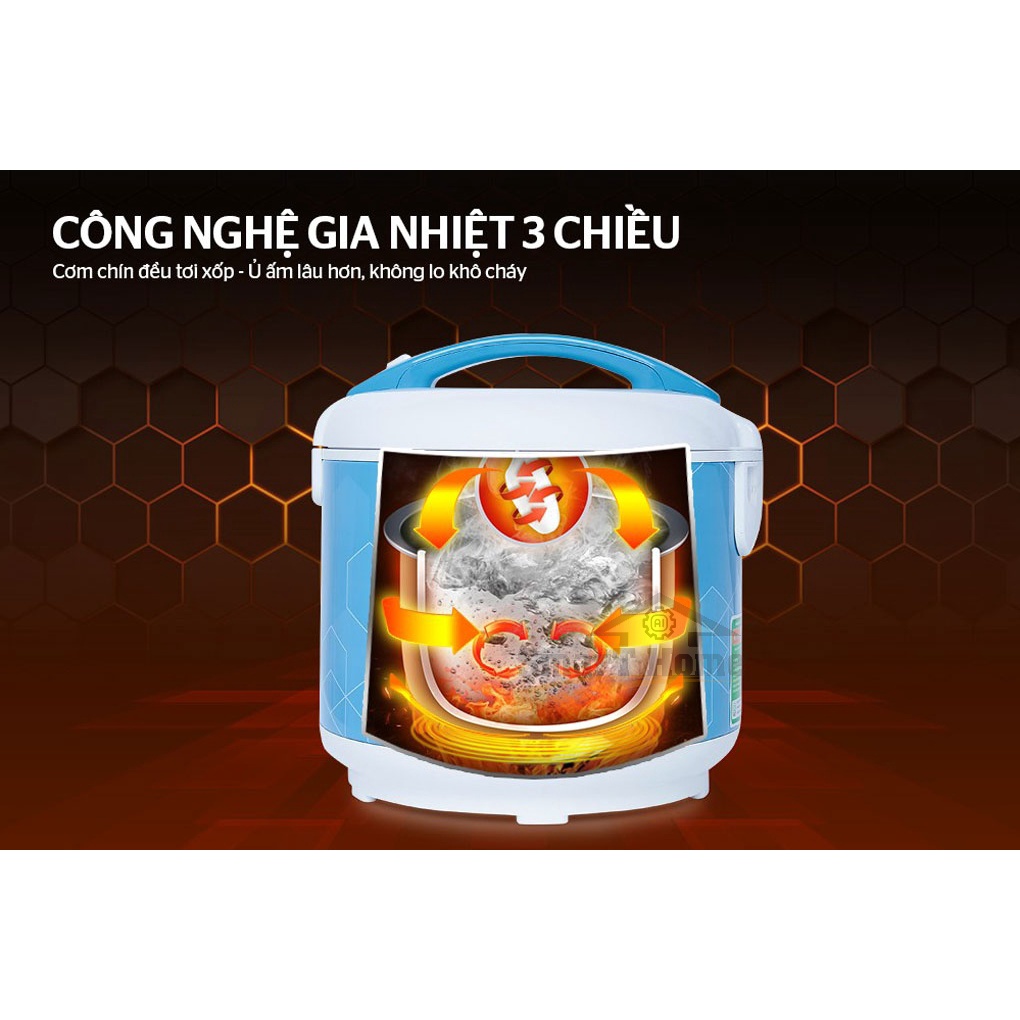 Nồi cơm điện SUNHOUSE SHD8622G 1.8 lít - Nồi cơm điện giá rẻ 1l8 dung tích lớn cho 4-6 người ăn Hàng chính hãng