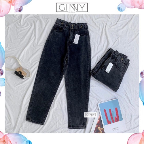 Quần Jean Baggy Hack Dáng HJ001 | Thời Trang Nữ | Chất Jean Wash Xịn | GINNY.VN