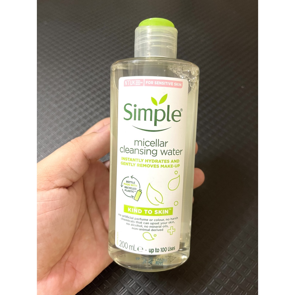 Nước Tẩy Trang Simple Dành Cho Da Nhạy Cảm 200ml Micellar Cleansing WaterSạch sâuKhông kích ứng