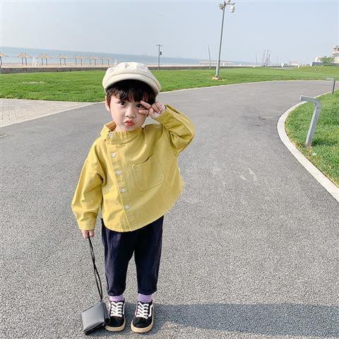 Children's clothing boys' shirts spring and autumn children's long sleeve top