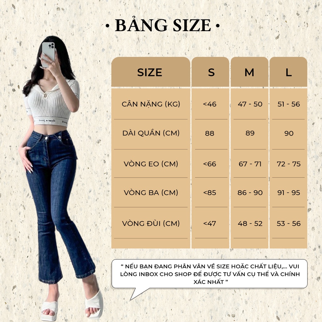 Quần jean ống loe - Quần bò nữ denim cạp cao có gấu dáng ôm thời trang L04 - La’coba