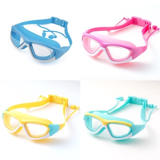 Kính bơi cao cấp có nút bịt tai và chống tia UV cho bé trai và bé gái