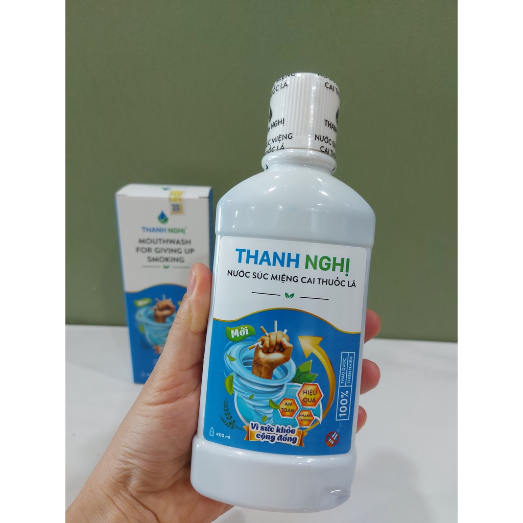 Cai thuốc lá Thanh Nghị 400ml, mẫu mới, thảo dược cai dứt điểm thuốc lá thuốc lào, không tái hút