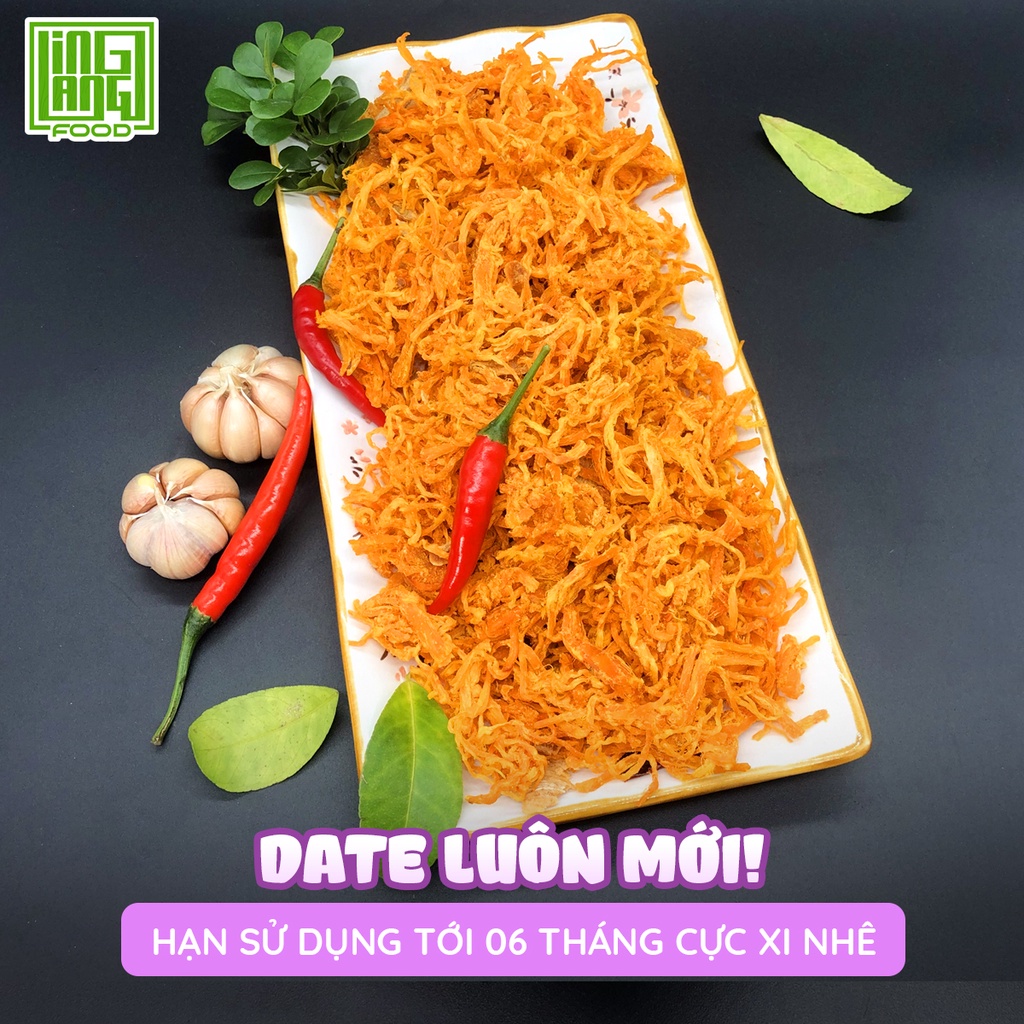 Khô gà bơ tỏi xé cay 300g loại ngon, gà khô bơ tỏi chuẩn vị Ling Lang Food | WebRaoVat - webraovat.net.vn