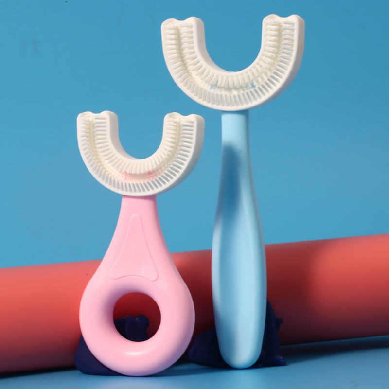 [Siêu HOT] Bàn Chải Đánh Răng Hình Chữ V Bằng Silicon Cho Bé, Bàn Chải Tập Đánh Răng Cho Bé Từ 1 Đến 9 Tuổi