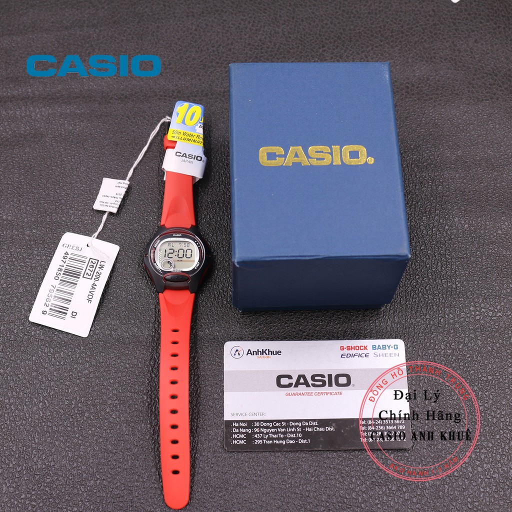 Đồng Hồ Nữ Casio LW-200-4AVDF Dây Nhựa Pin 10 Năm