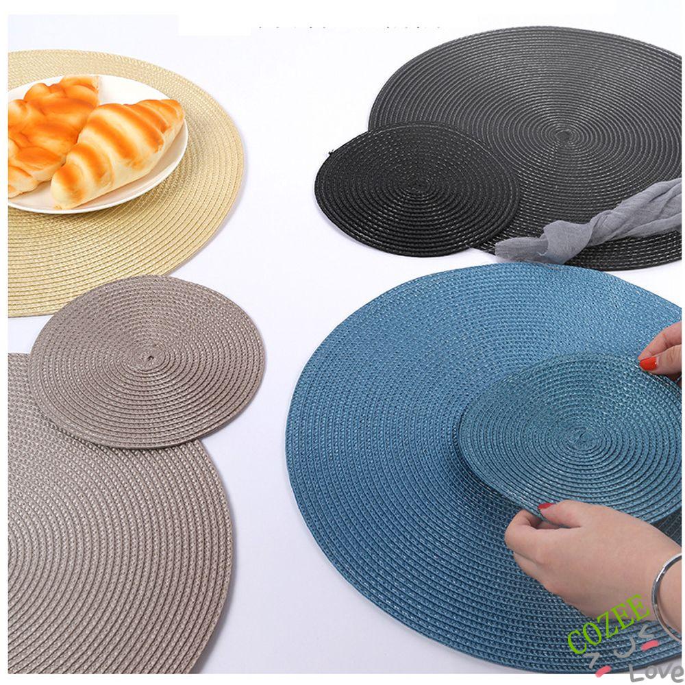 Tấm Lót Bàn Ăn Hình Tròn Bằng Pvc Chống Trượt Cách Nhiệt Chống Thấm Nước Nhiều Màu Sắc