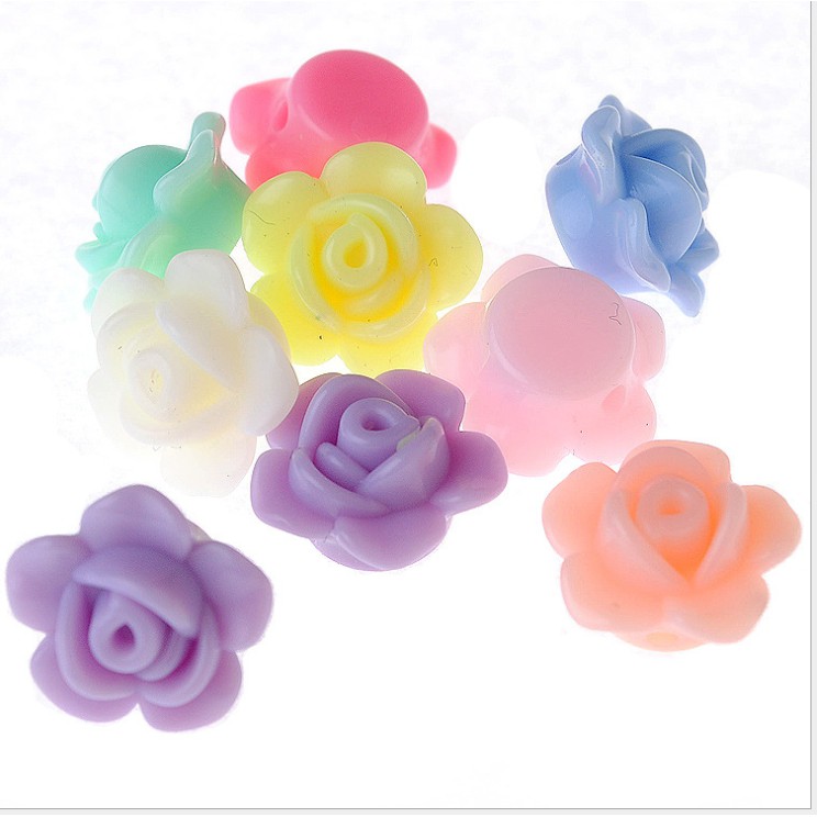 Hạt Xỏ Lỗ Lưng Bằng Acrylic Kích Thước 12mm 18mm Dùng Làm Vòng Tay/Vòng Cổ Cho Bé