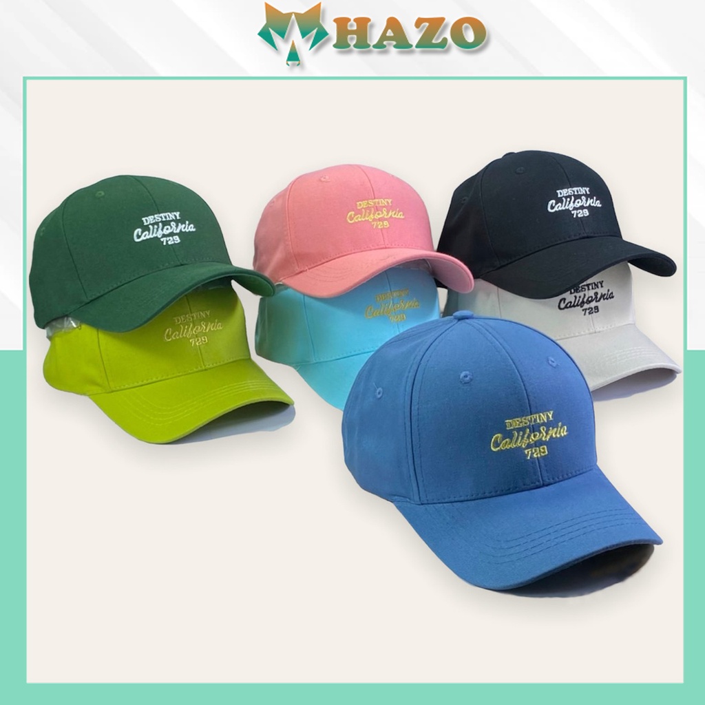 Mũ Lưỡi Trai Nón Kết Nhung Cao Cấp Thêu Chữ California 477 Phong Cách Ulzzang Form Unisex Nam Nữ - Hazo