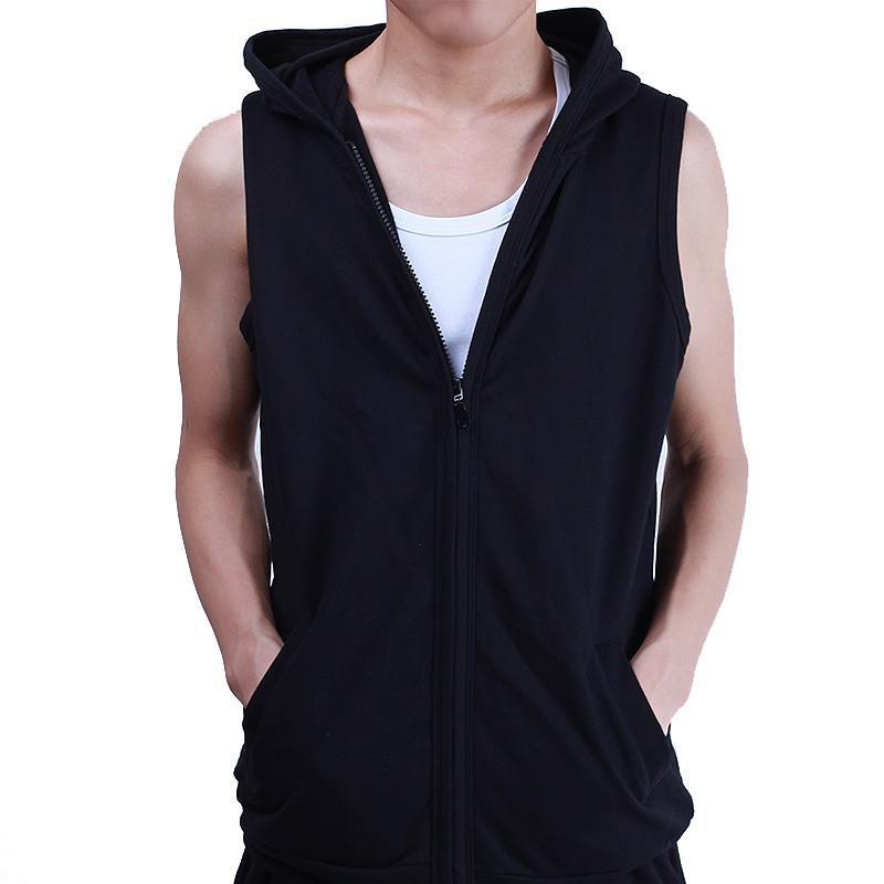 Áo hoodie không tay thể thao dáng ôm thời trang dành cho nam