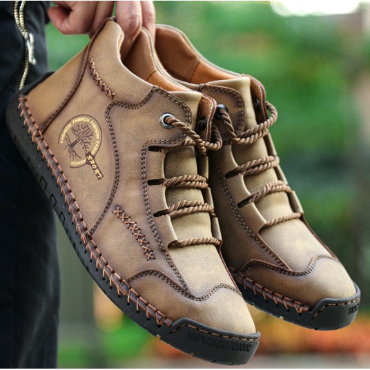 Giày BốT Da Bò Cổ ThấP Cho Nam WS1356#Giày Cao Gót Nữ