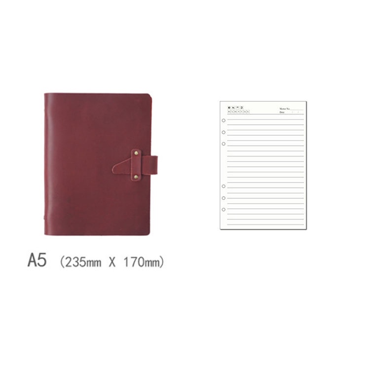 Sổ Tay Khổ A5 Bằng Da Bò Phong Cách Vintage