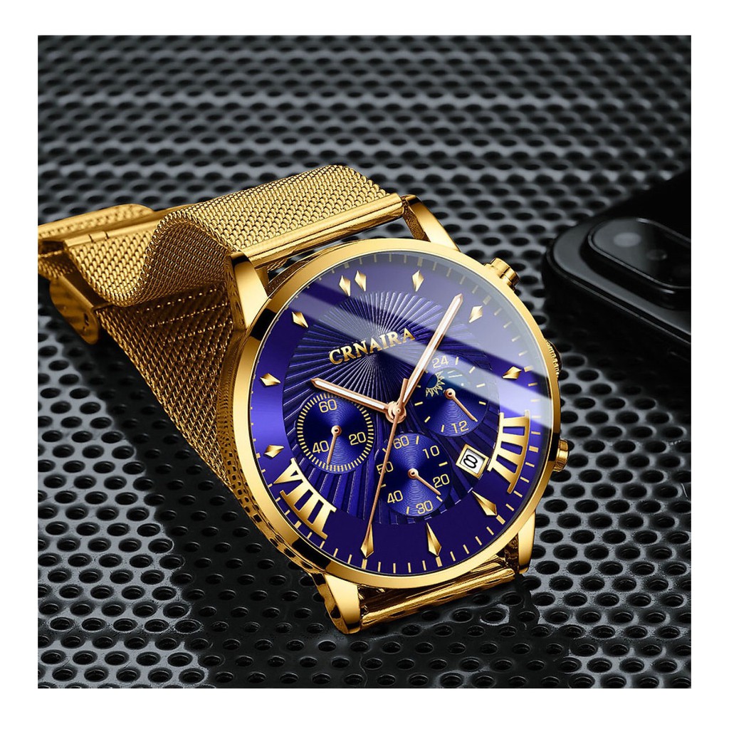 Đồng hồ nam CRNAIRA C2 Chính Hãng Dây Thép Thời Thượng, Mặt Tròn Có Lịch Ngày | BigBuy360 - bigbuy360.vn
