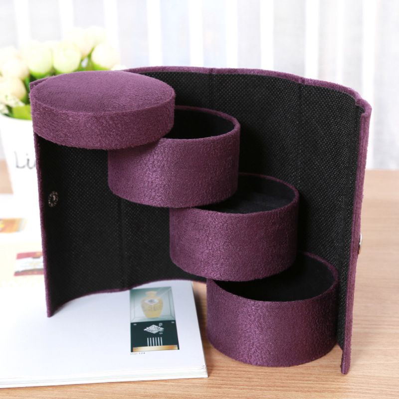 Flgo Hộp Tròn 3 Tầng Đựng Trang Sức / Khuy Măng Sét Gọn Nhẹ Sắp Xếp Gọn Gàng