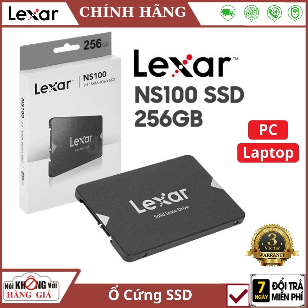Ổ cứng SSD 256Gb , 128Gb dành cho pc , laptop Lexar NS100 2.5-Inch SATA III 6Gb/s tốc độ cao , bền bỉ - bảo hành 36 thán