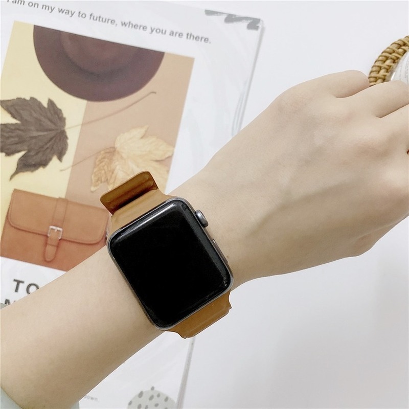 Dây đeo bằng da cho đồng hồ thông minh Apple Watch SE series 6 5 4 3 2 1 40mm 44mm 38mm 42mm