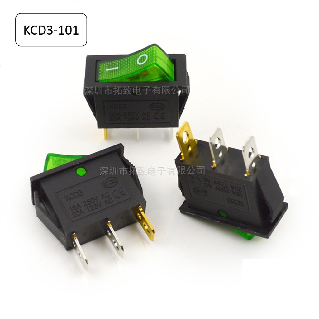 Công tắc bập bênh có đèn KCD3 16A-250V