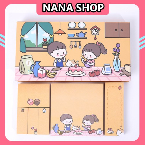 Bộ Giấy Note 480 TờSIÊU HOTHộp Giấy Note Sticker Sweet House Siêu Kute