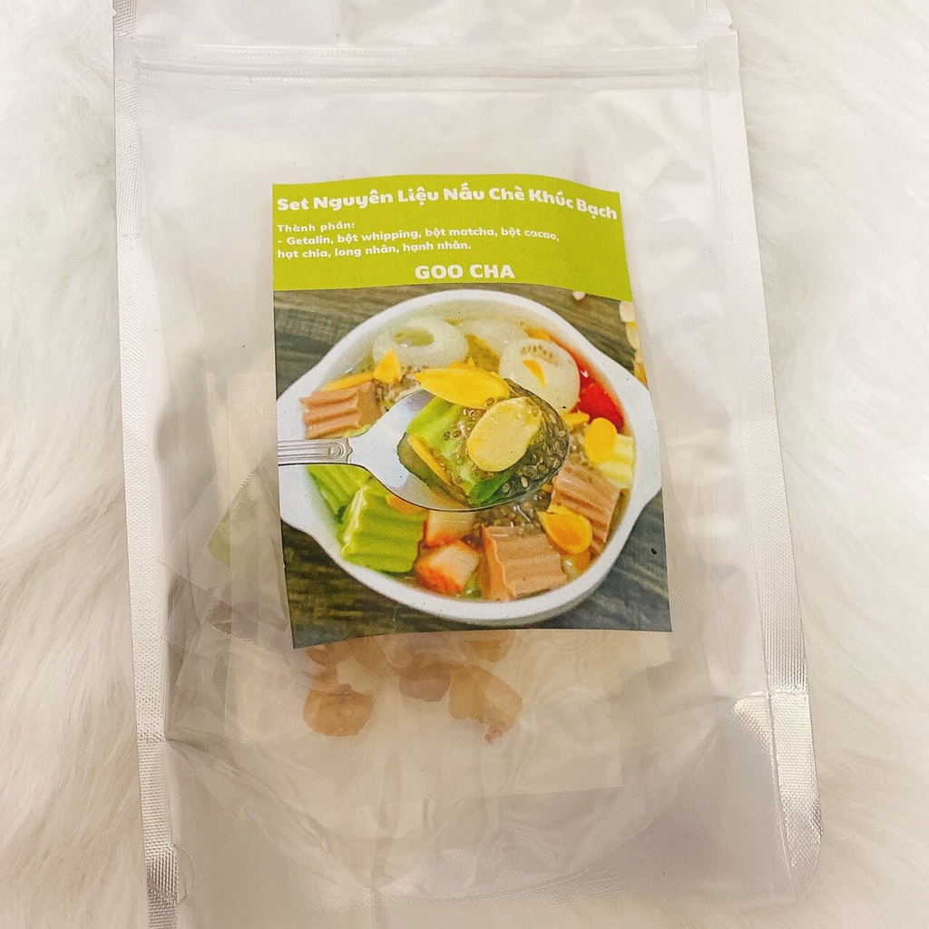 Set nguyên liệu chè khúc bạch Goocha hàng loại ngon nấu được 10-15 chén