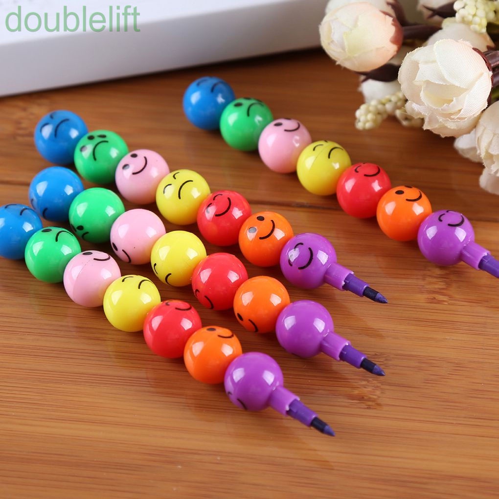 Bút chì sáp 7 màu họa tiết hoạt hình dễ thương cho bé