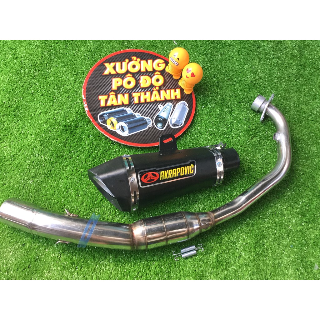 Bộ pô akapovic đen full cổ bầu hơi inox exciter, winer, sonic, raider, satria, gsx, tfx, fz, cbr, r15,...