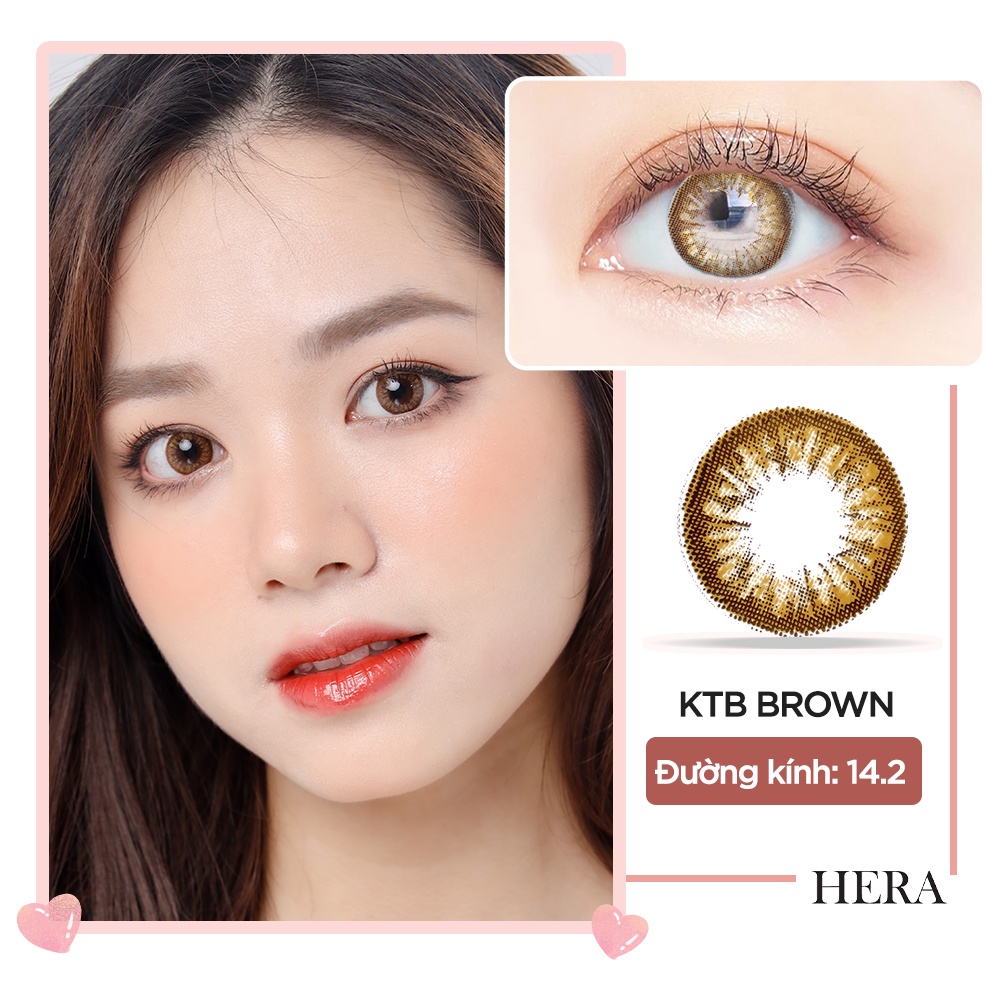 Kính Áp Tròng Cận Nâu Hổ Phách KTB BROWN Lens Có Độ 0 6 Chống Tia Uv