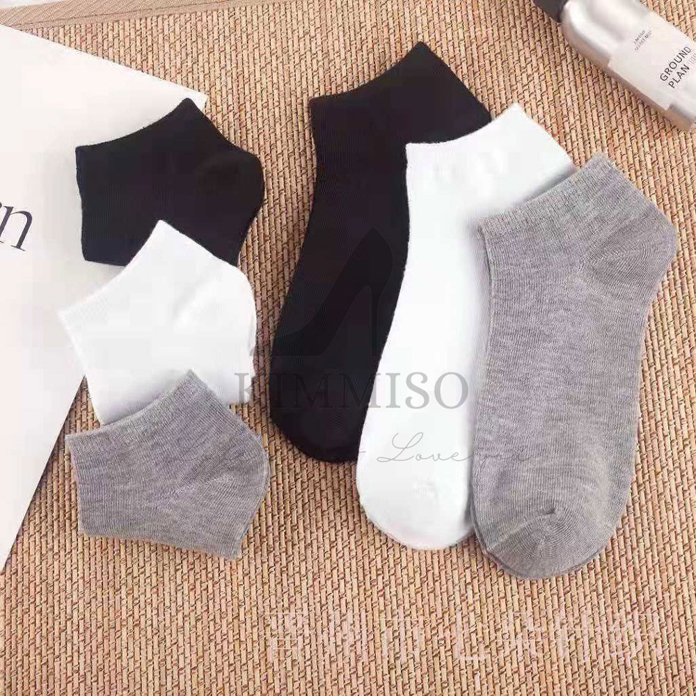 [Siêu sốc] Vớ cotton 3 màu đen-trắng-xám cổ ngắn không thể thiếu dành cho mọi người - Kimmiso VO3