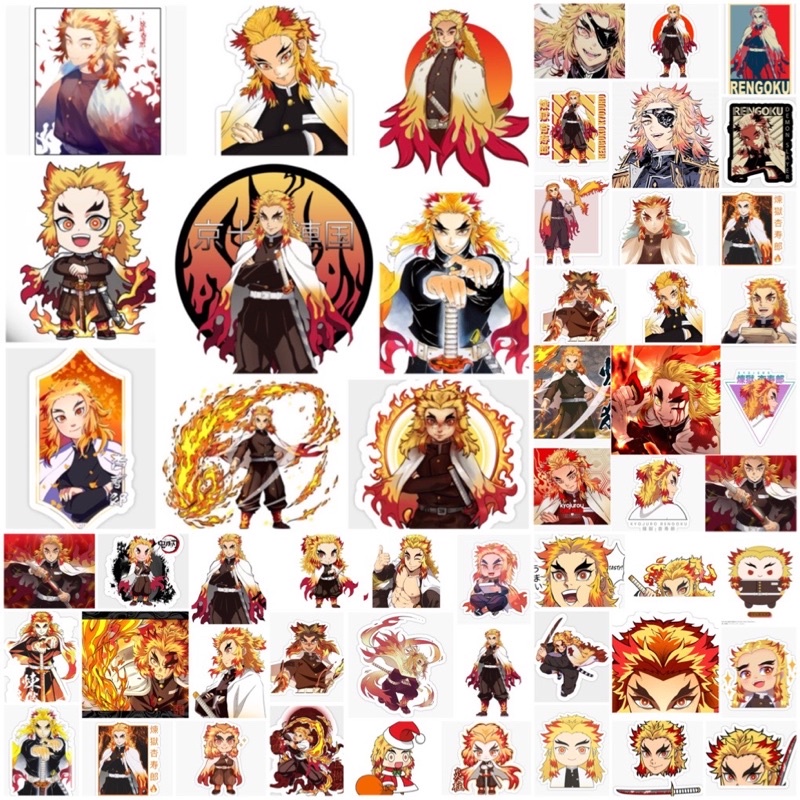 Combo 30-60 hình dán Kyojuro Rengoku kimetsu no yaiba/Sticker Kyojuro Rengoku