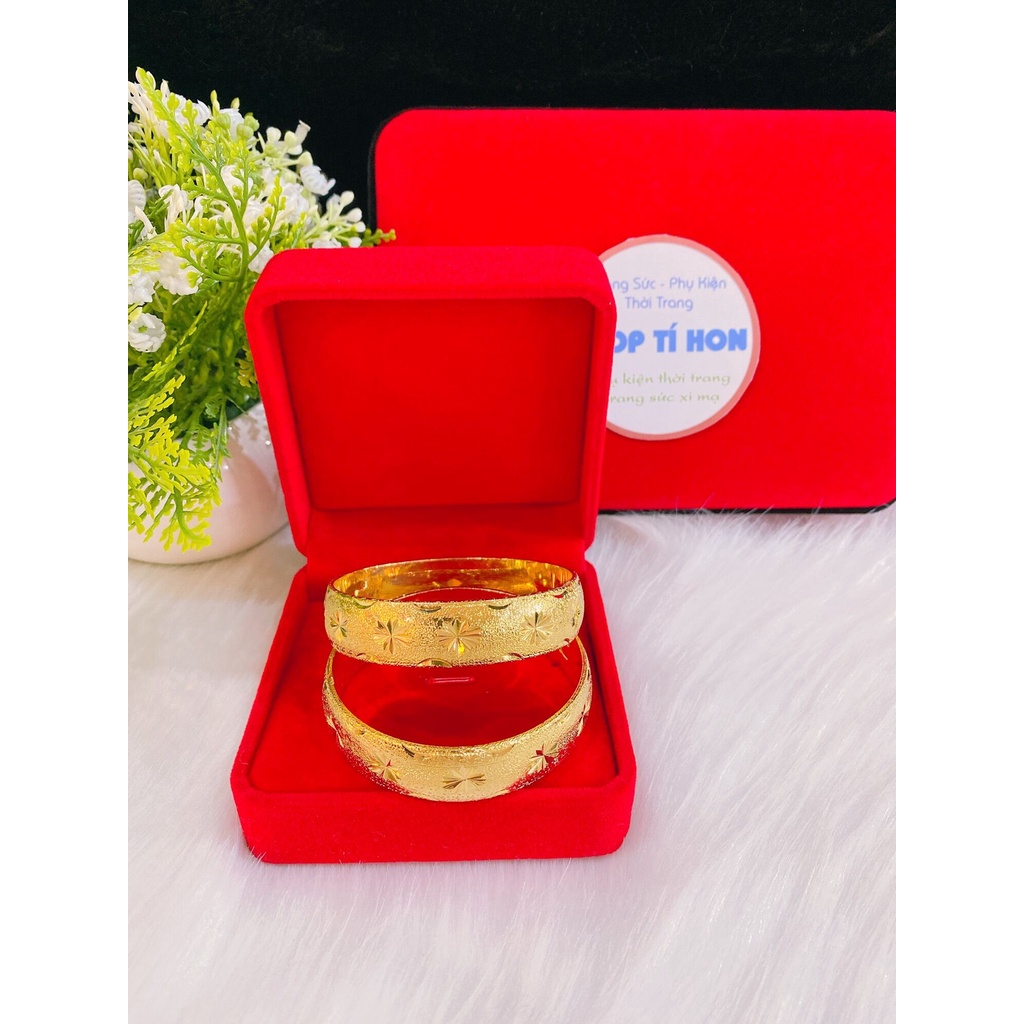 Vòng tay nữ kiểu chạm khoá gài bản lớn 16li mạ vàng 24k cao cấp mẫu mới về