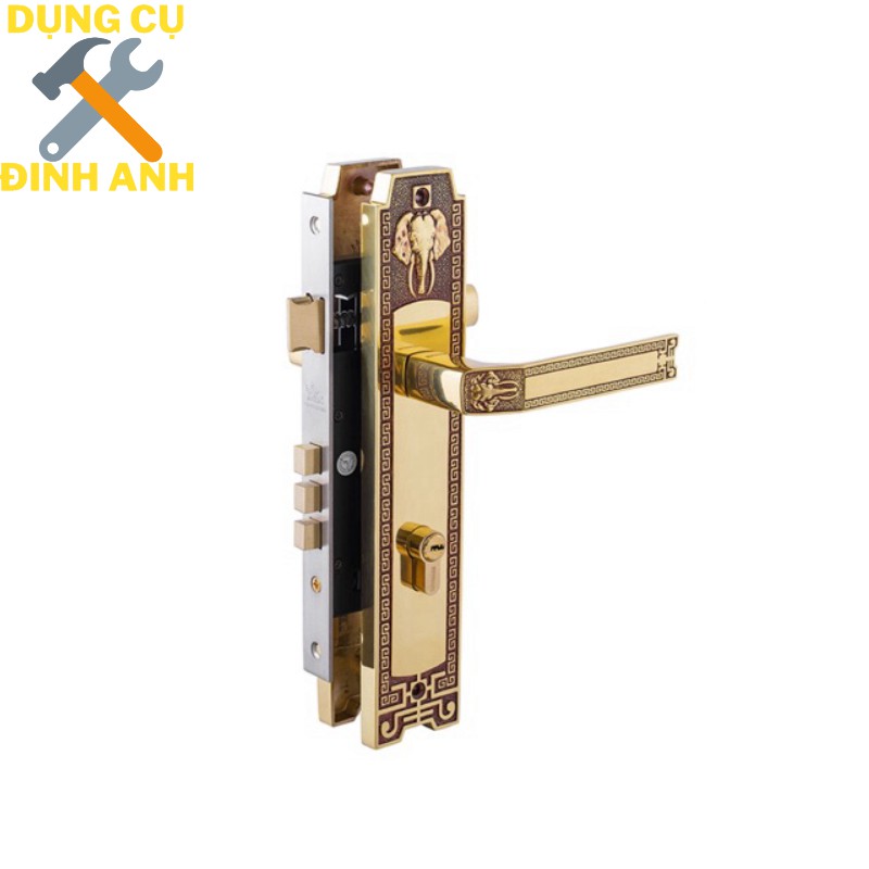 KHÓA TAY NẮM ĐỒNG THAU HC 8528 SSHA Thân Inox, Ổ Abus ( cửa chính)