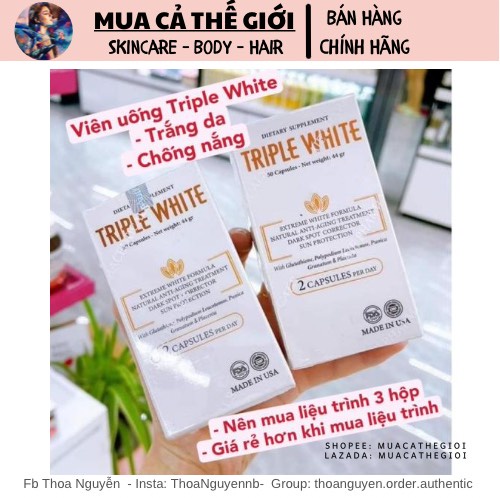 Viên Uống Trắng Da Chống Nắng Triple White