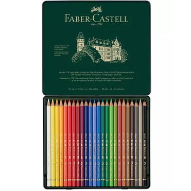 Bút chì màu hạng họa sĩ Faber-Castell Finest Artists' Quality &quot;Polychromos&quot; - 24 màu - hộp thiếc