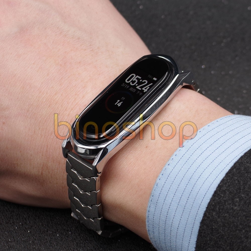 Dây đeo miband 4, miband 3 mắt to V-SHAPE chính hãng MIJOBS, dây đeo thay thế mi band 3 , mi band 3 mắt V viền GT MIJOBS