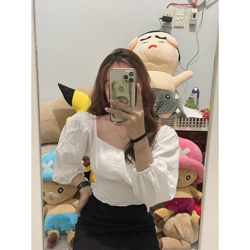 ÁO TAY BỒNG CỘT NƠ SAU CÓ MÚT NGỰC M5 | BigBuy360 - bigbuy360.vn